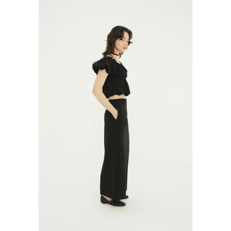 CLANE クラネ “W FACE TOPSTITCHED FRILL TOPS” ダブルフェ