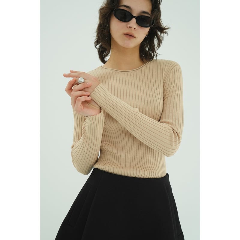 CLANE クラネ “W FACE GOLD BUTTON KNIT TOPS” ダブルフェイ