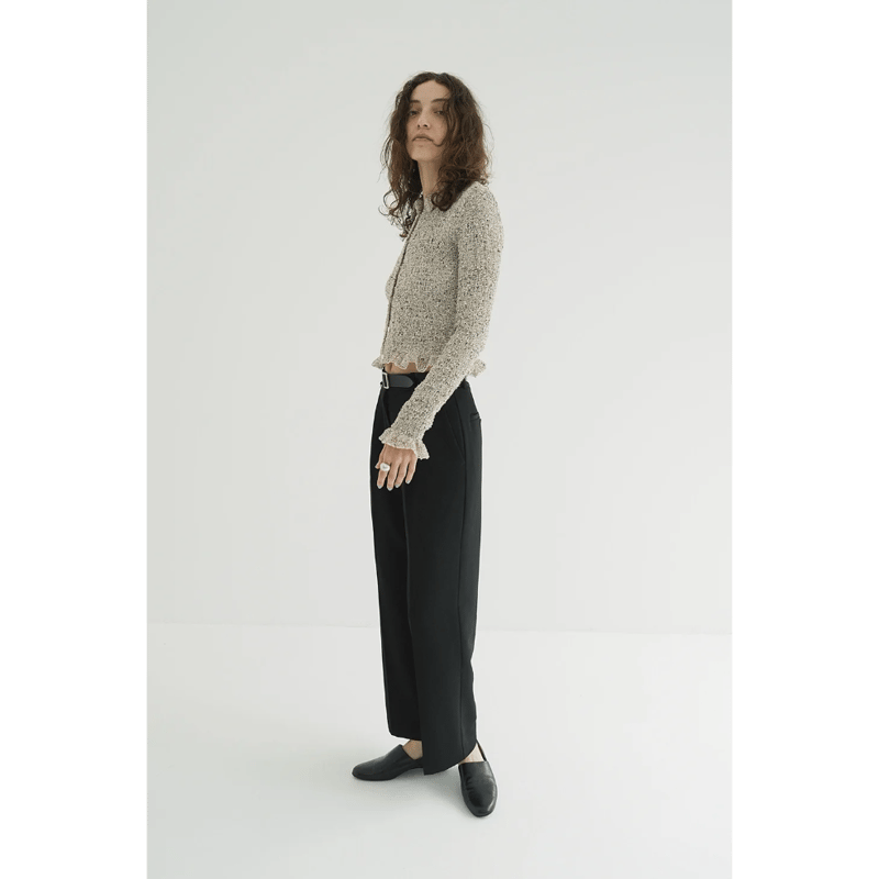 【新品タグ付き】【店舗】CLANE MIX MESH GATHER SHIRT クラネ CLANE MIX MESH GATHER SHIRT （BROWN） - ファッション