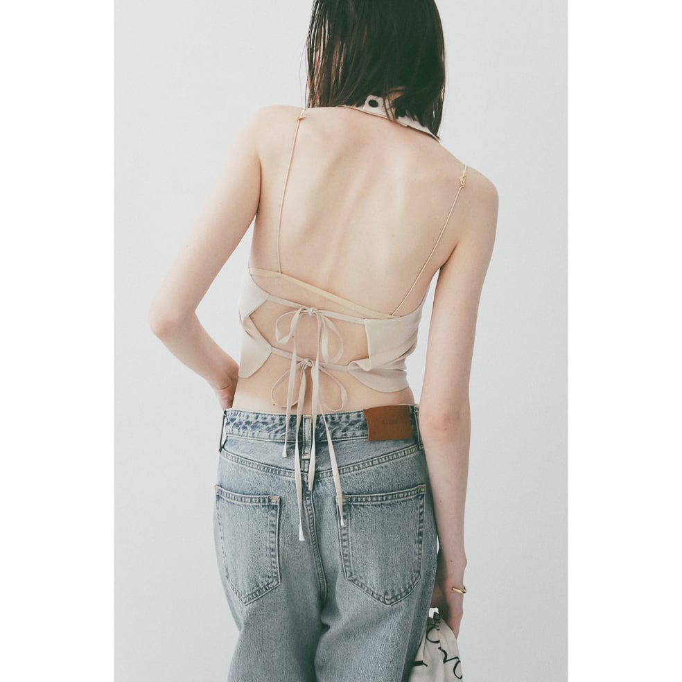 CLANE クラネ “ BACK RIBBON HALTER BUSTIER” バックリボンホ