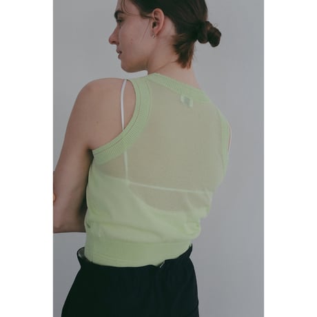 MANOF マノフ “SHEER SLEEVELESS KNIT” シアースリーブレスニット