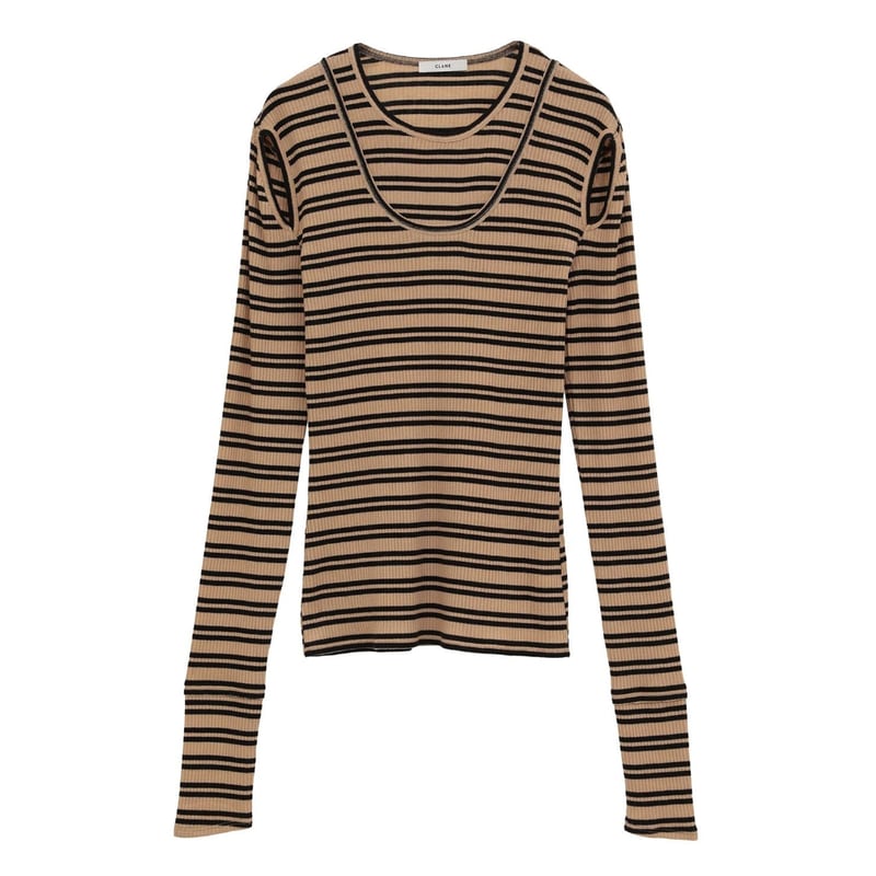 CLANE クラネ “LAYERED SHOULDER CUT TOPS” レイヤードショルダ