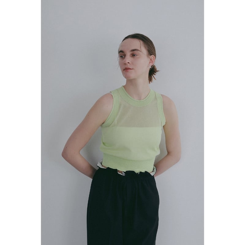 MANOF マノフ “SHEER SLEEVELESS KNIT” シアースリーブレスニット