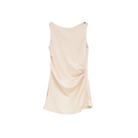 CLANE クラネ “SATIN DRAPE TOPS” サテンドレープトップス