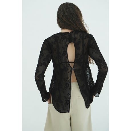 CLANE クラネ “BACK DESIGN FLOWER LACE TOPS” バックデザインフラワーレーストップス