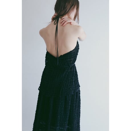 MANOF マノフ “SHIRRING HALTER NECK TOPS” シャーリングホルターネックトップス