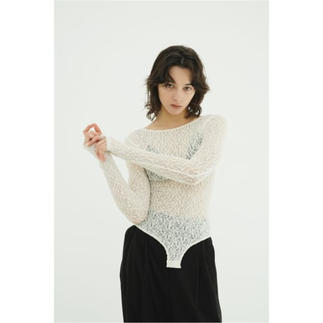 CLANE クラネ “BACK OPEN LACE BODYSUIT” バックオープンレースボディスーツ