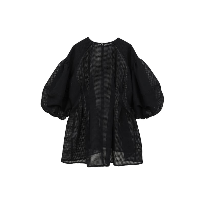 トップス CLANE SHEER PLAID VOLUME SLEEVE 0 トップス CLANE SHEER PLAID VOLUME SLEEVE 0 SHEER PLAID