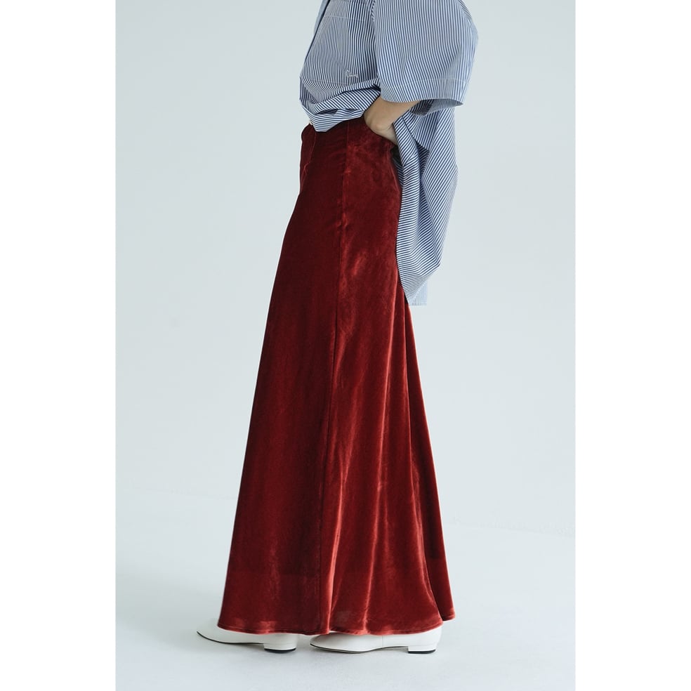 CLANE クラネ “VELOUR MERMAID LINE SKIRT” ベロアマーメードラ