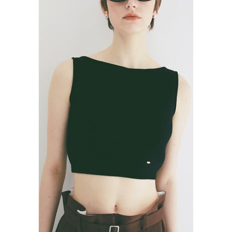 CLANE クラネ “BOAT NECK SHORT KNIT TANK TOPS” ボートネックショートニットタンクトップス