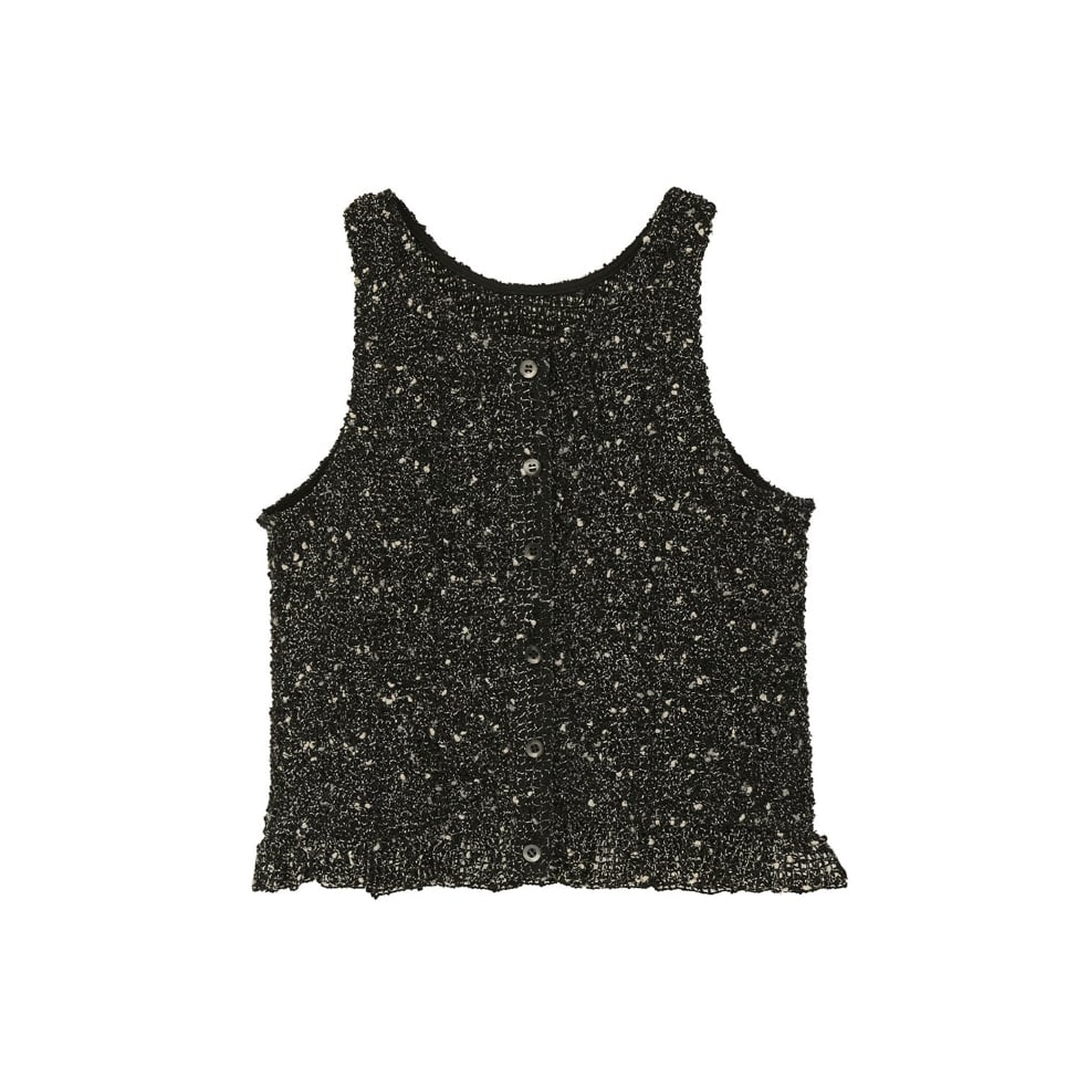 CLANE クラネ “W FACE MIX MESH GATHER N/S TOPS” ダブル