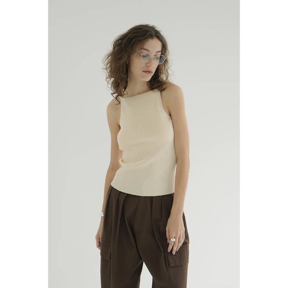 CLANE クラネ “BOAT NECK BACK OPEN KNIT TOPS” ボートネッ