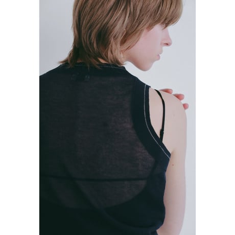 MANOF マノフ “SHEER SLEEVELESS KNIT” シアースリーブレスニット