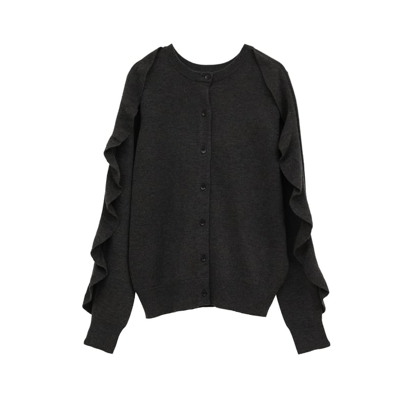 CLANE クラネ “W FACE SHOULDER FRILL KNIT CARDIGAN”