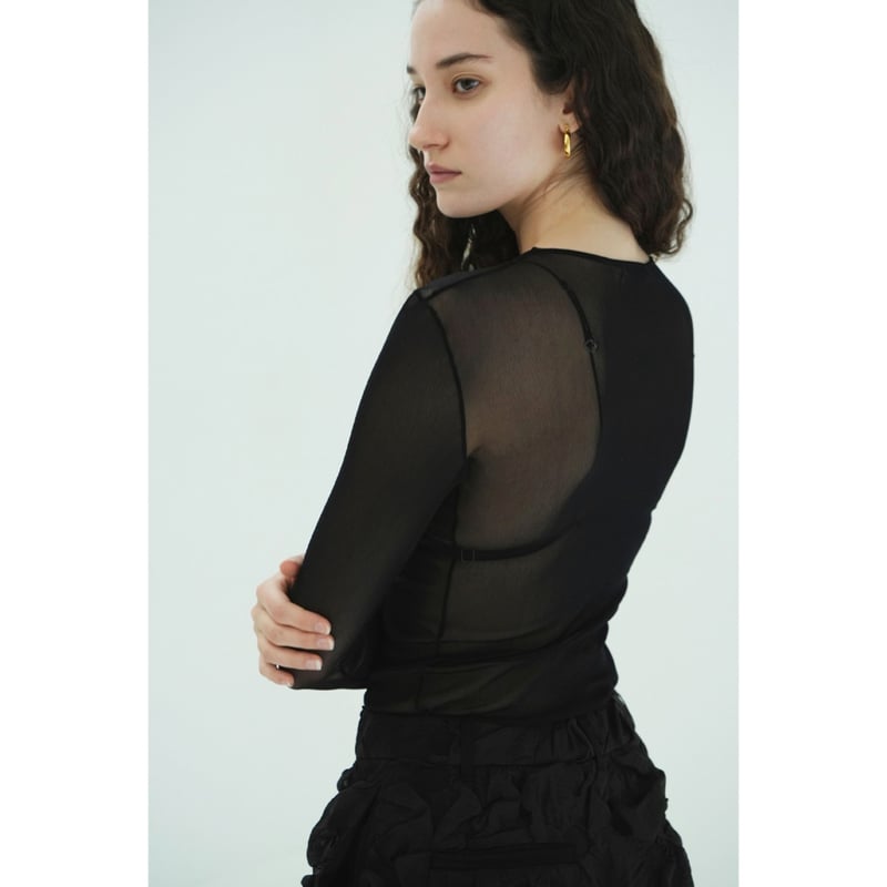 CLANE クラネ “SHEER TULLE TOPS” シアーチュールトップス | t / wo
