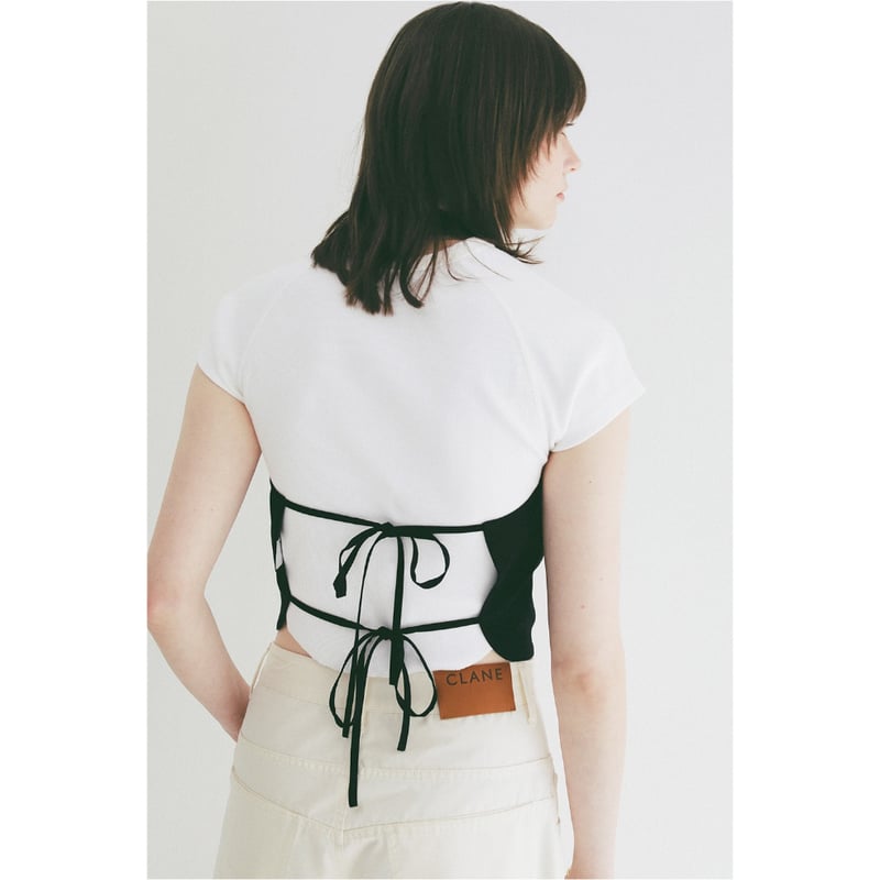 CLANE クラネ “ BACK RIBBON HALTER BUSTIER” バックリボンホ