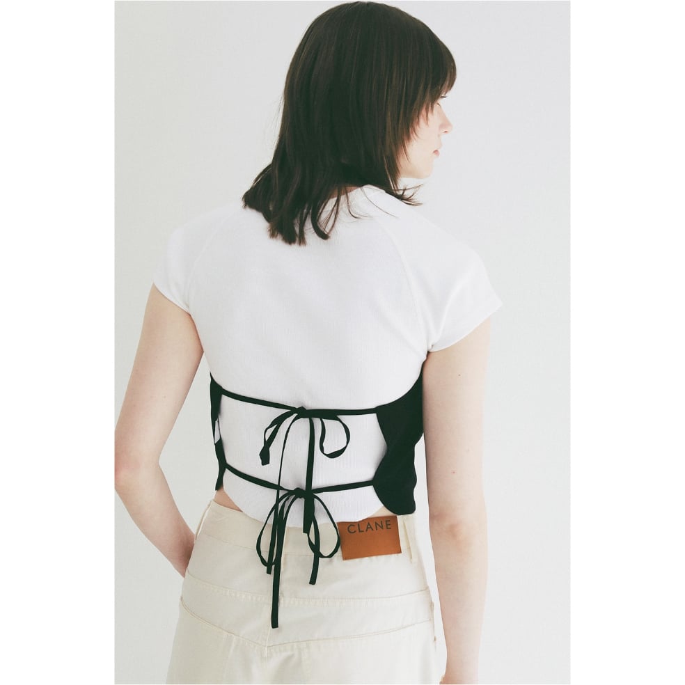 CLANE クラネ “ BACK RIBBON HALTER BUSTIER” バックリボンホ