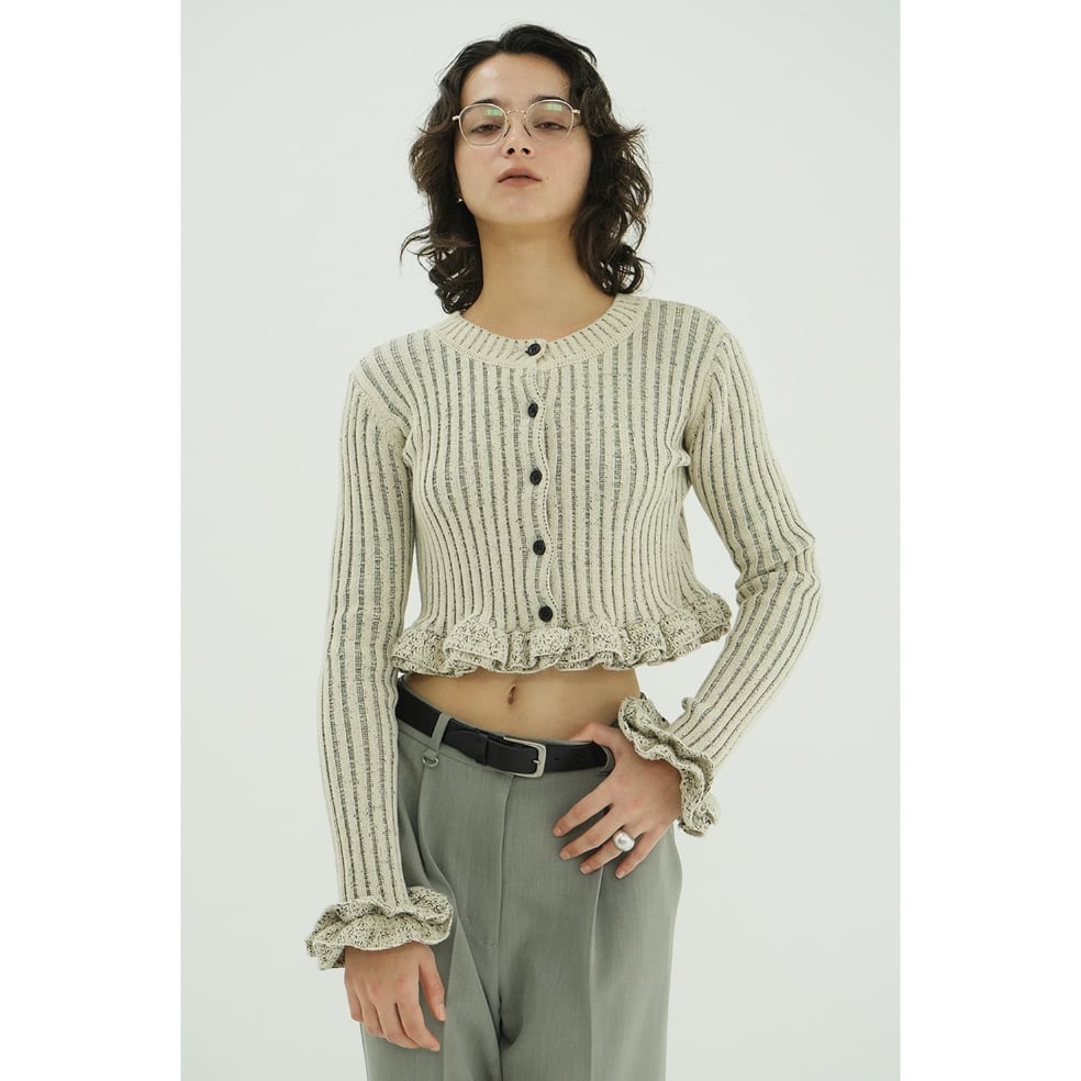 CLANE クラネ “W FACE SHORT FRILLED KNIT TOPS” ダブルフ