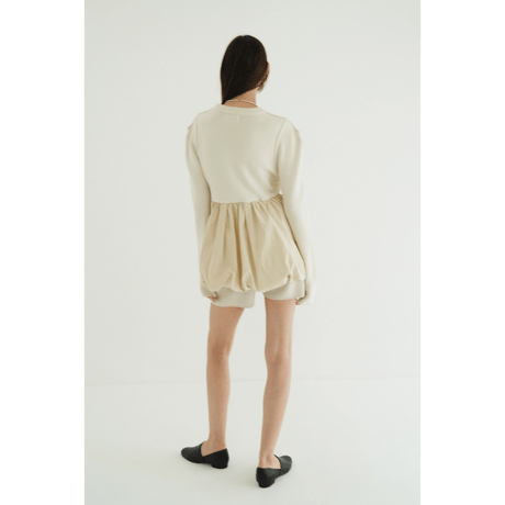 CLANE クラネ “DOCKING POWERSHOULDER KNIT TOPS” ドッキングパワーショルダーニットトップス