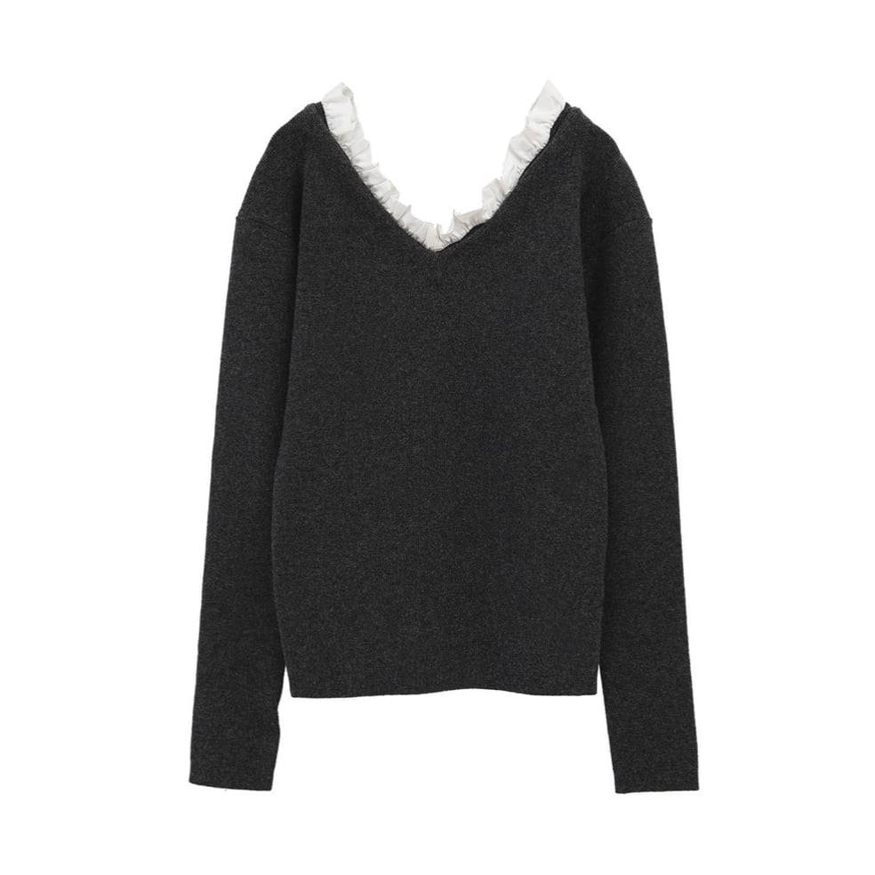 CLANE クラネ “2WAY FRILL V NECK KNIT TOPS” ツーウェイフリ...