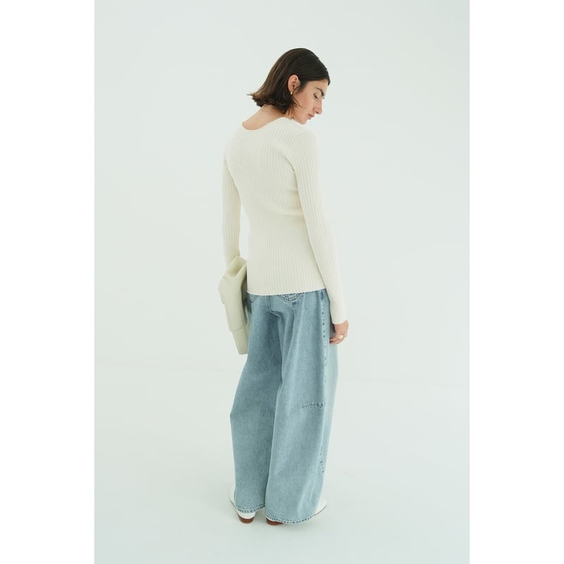 CLANE クラネ “W FACE GOLD BUTTON KNIT TOPS” ダブルフェイ