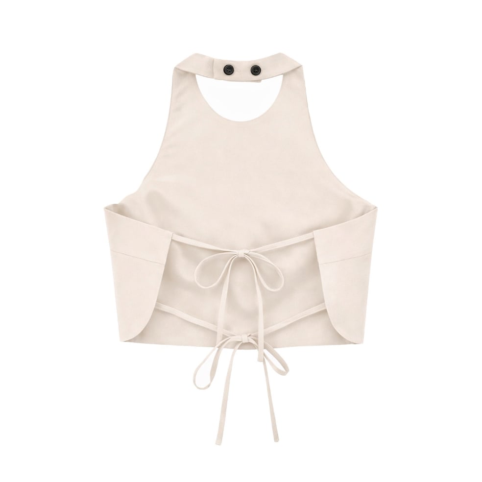 CLANE クラネ “ BACK RIBBON HALTER BUSTIER” バックリボンホ