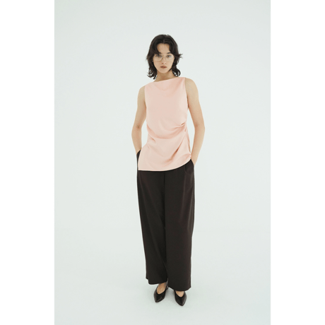 CLANE クラネ “SATIN DRAPE TOPS” サテンドレープトップス