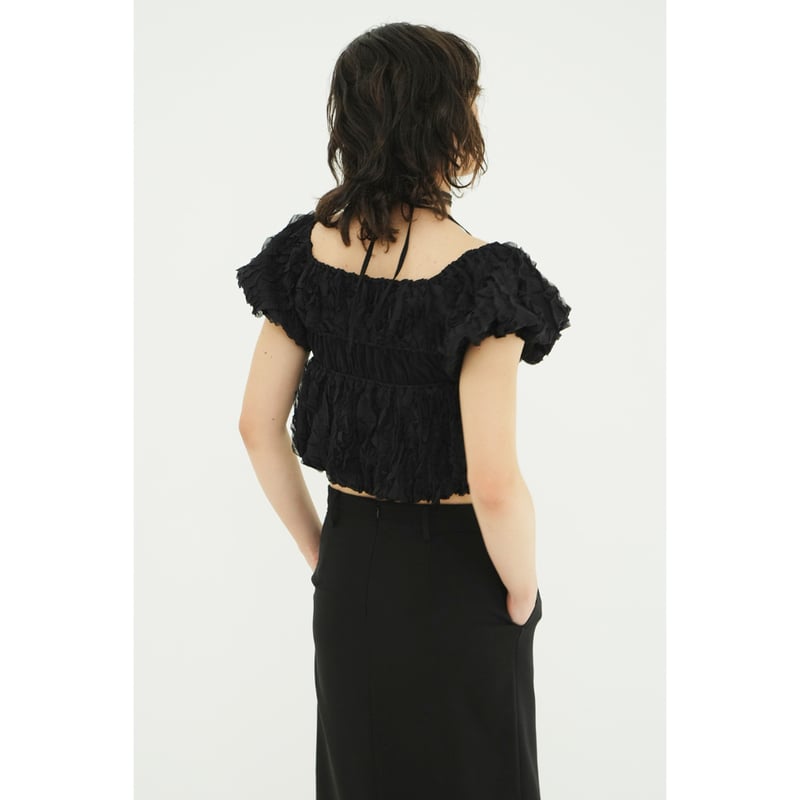CLANE クラネ “W FACE TOPSTITCHED FRILL TOPS” ダブルフェ