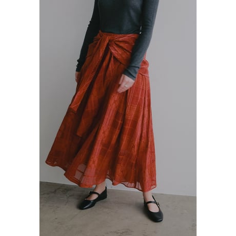 MANOF マノフ “SHEER CHECK FLARE SKIRTS” シアーチェックフレアスカート