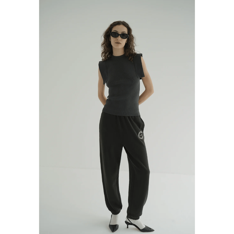 CLANE SQUARE SLEEVE KNIT ブラック1 CLANE - スクエアスリーブ ニットトップス - SQUARE SLEEVE KNIT