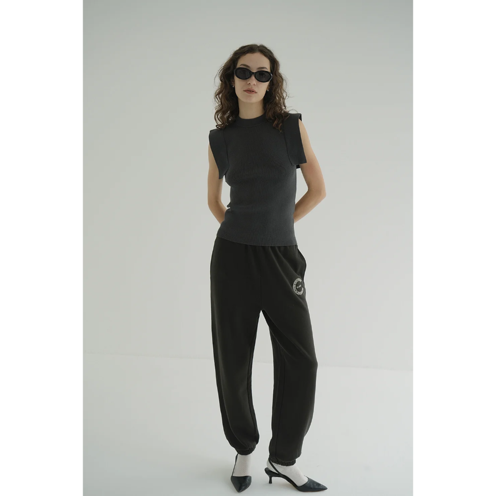 SQUARE SLEEVE GATHER KNIT TOPS クラネ　clane CLANE - 【25SS】 SQUARE SLEEVE GATHER KNIT TOPS - GREEN