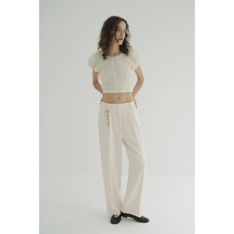 CLANE クラネ “SHIRRING PUFF TOPS” シャーリングパフトップス