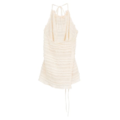 MANOF マノフ “SHIRRING HALTER NECK TOPS” シャーリングホルターネックトップス