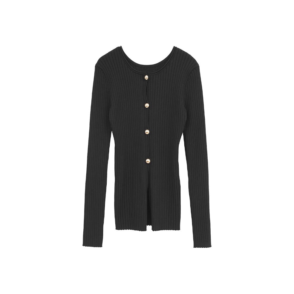 CLANE クラネ “W FACE GOLD BUTTON KNIT TOPS” ダブルフェイ