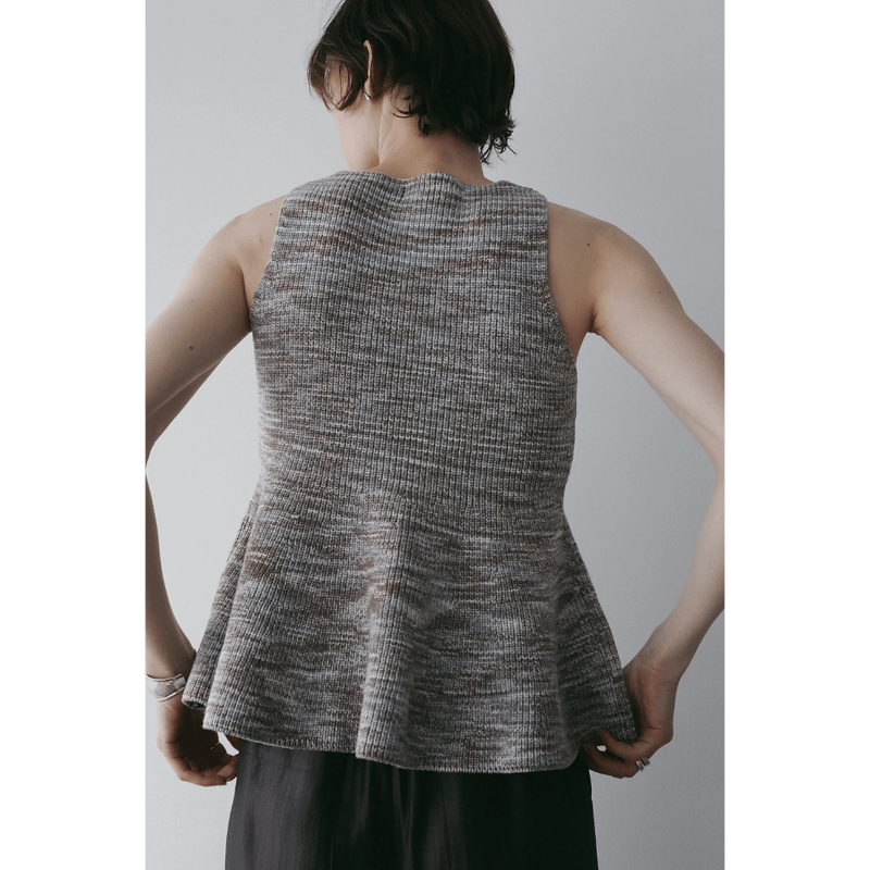 MANOF マノフ “RIB PEPLUM KNIT TOPS” リブペプラムニット