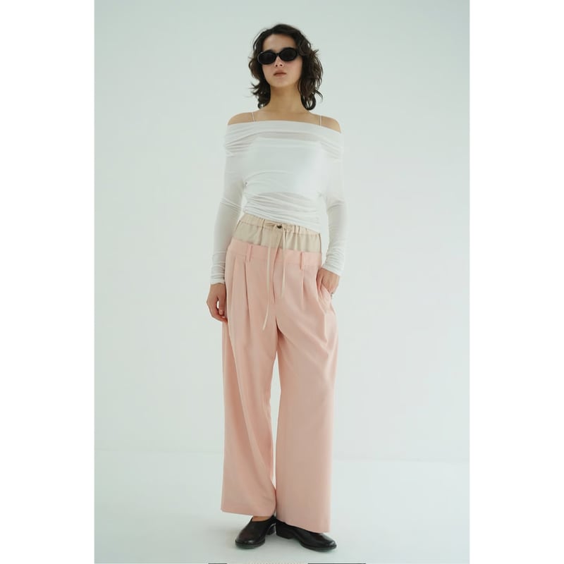 CLANE クラネ “DRAPED OFF SHOULDER SOFT CUT TOPS” ド