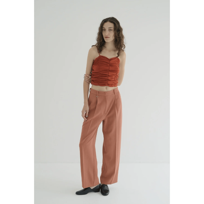 CLANE クラネ “SHIRRING CAMI TOPS” シャーリングキャミトップス