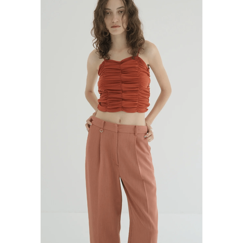 CLANE クラネ “SHIRRING CAMI TOPS” シャーリングキャミトップス