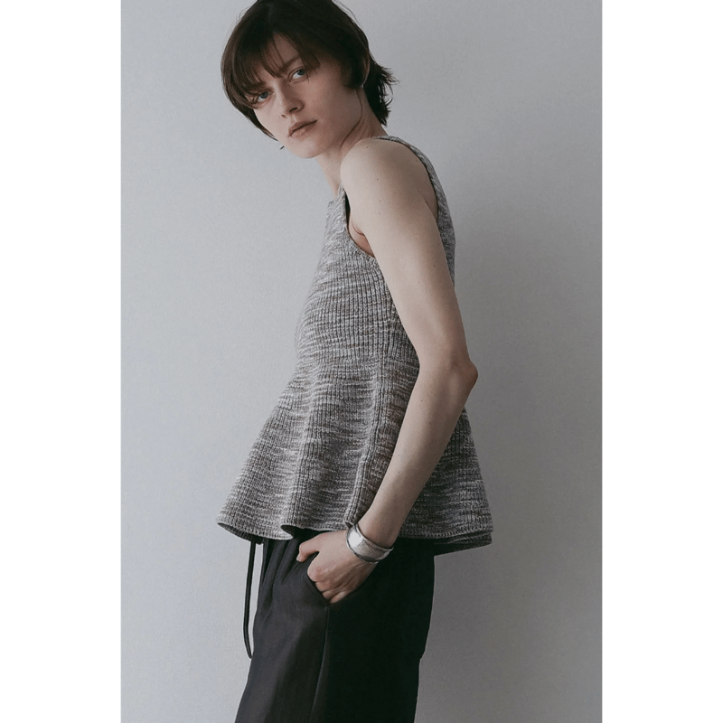 MANOF マノフ “RIB PEPLUM KNIT TOPS” リブペプラムニット