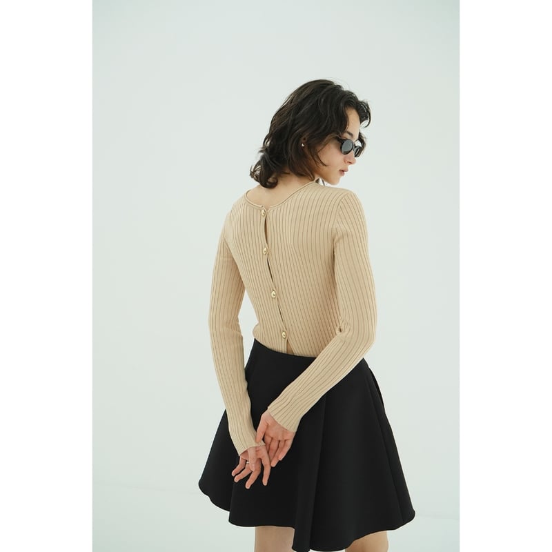 CLANE クラネ “W FACE GOLD BUTTON KNIT TOPS” ダブルフェイ