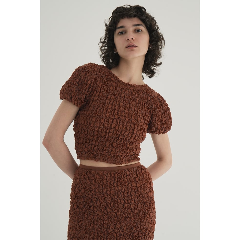 トップス CLANE W FACE SHIRRING CROPPED TOPS fit=scale-down,w=1200