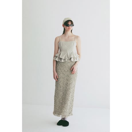 CLANE クラネ “BUBBLE PEPLUM CAMI TOPS” バブルペプラムキャミトップス