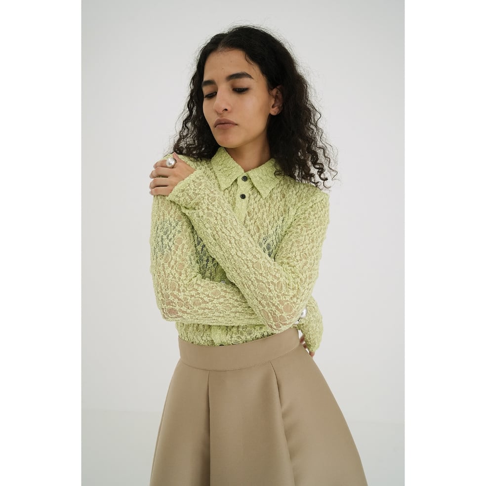 CLANE クラネ “LADY LACE SHIRT” レディーレースシャツ | t / wo