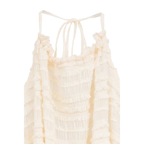 MANOF マノフ “SHIRRING HALTER NECK TOPS” シャーリングホルターネックトップス