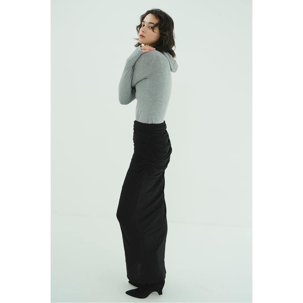 CLANE 26SS 2WAY TULLE GATHERED SKIRTブラック CLANE クラネ “2WAY TULLE GATHERED SKIRT” ツーウェイチュール