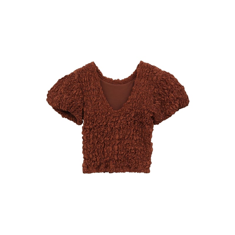 トップス CLANE W FACE SHIRRING CROPPED TOPS size2 CLANE クラネ】W FACE SHIRRING CROPPED TOPS