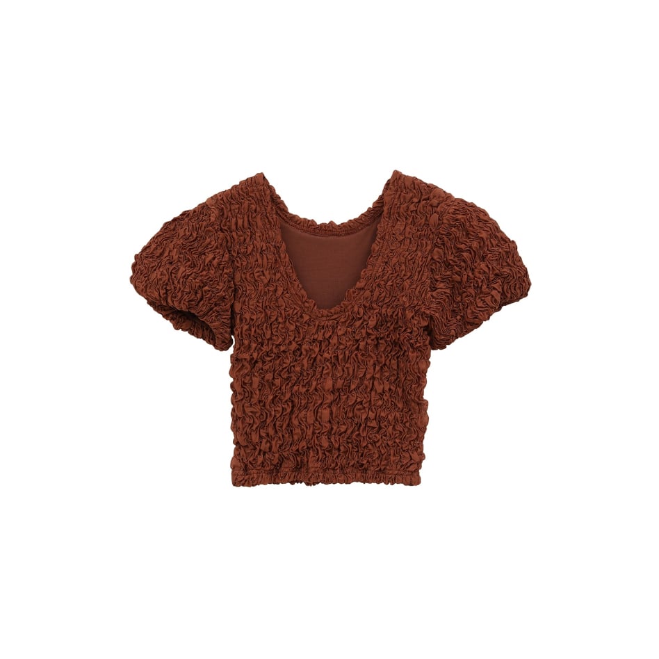 CLANE クラネ “W FACE SHIRRING CROPPED TOPS” ダブルフェイ