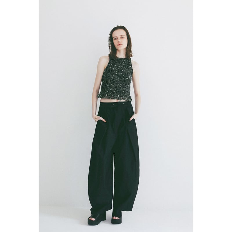 CLANE クラネ “W FACE MIX MESH GATHER N/S TOPS” ダブル