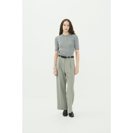 CLANE “H/N HALF SLEEVE RIB KNIT TOPS” ハイネックハーフスリーブリブニットトップス