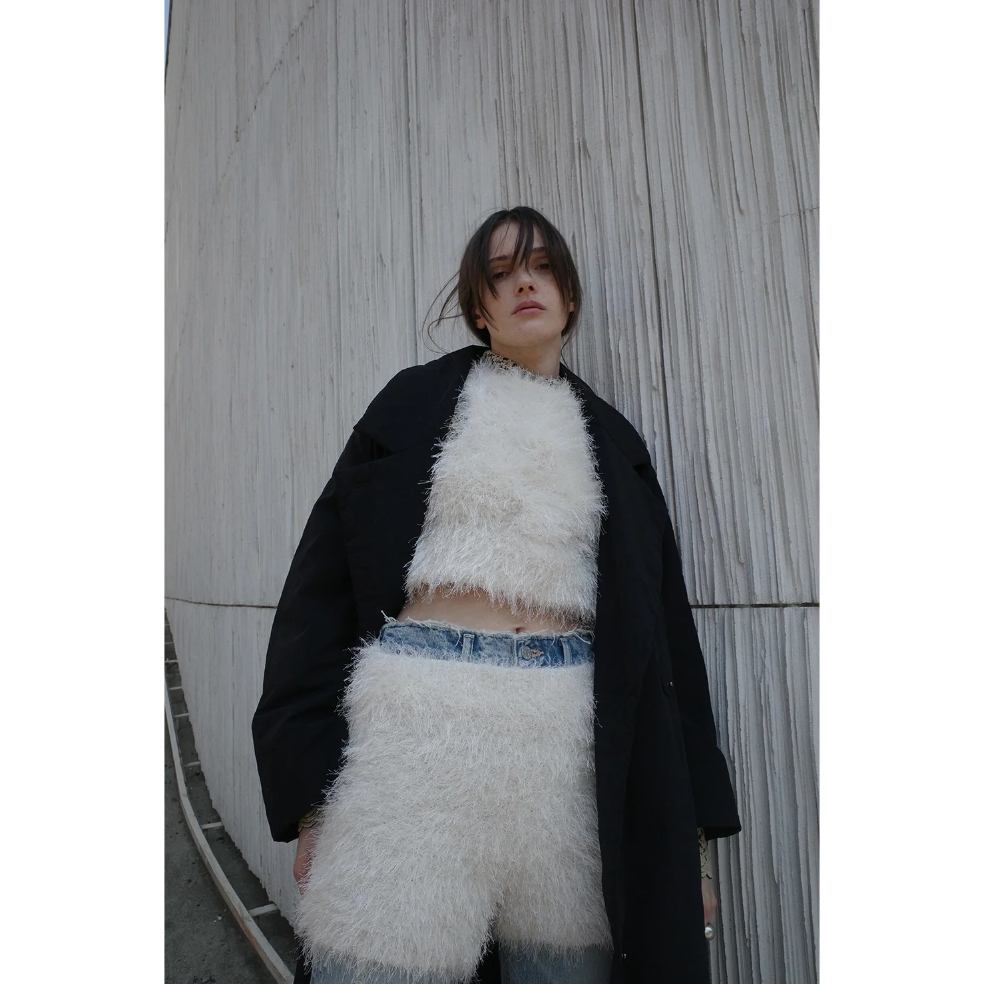 トップス CLANE SHAGGY AMERICAN SLEEVE KNIT TOPS SHAGGY AMERICAN SLEEVE KNIT TOPS｜TOPS(トップス)｜CLANE OFFICIAL